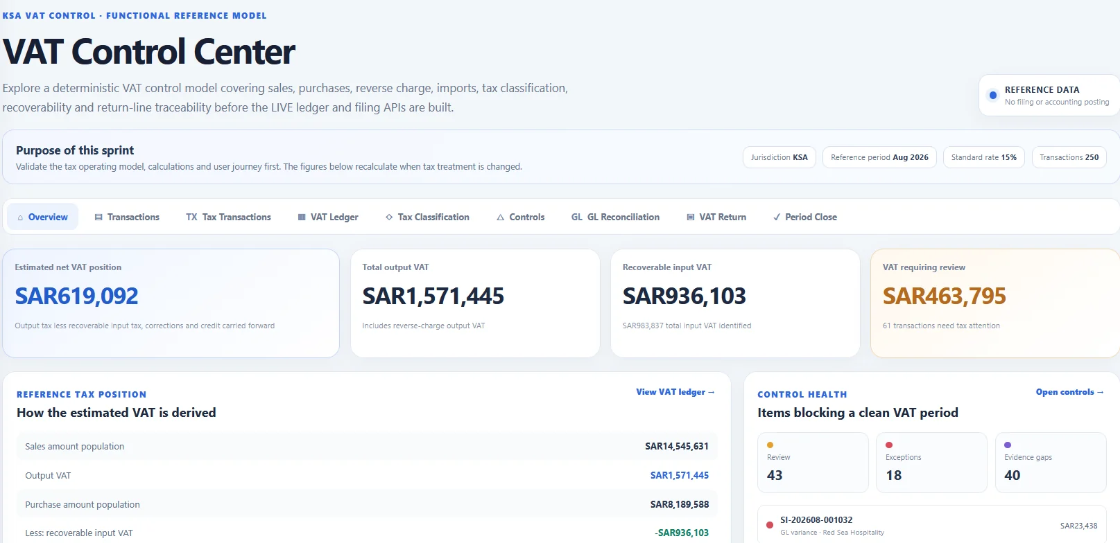 EasyFatoora VAT Control Center screenshot